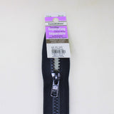 navy two way separating zipper with product tag 55cm
