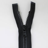 70cm medium weight two way separating activewear zipper in black half zipped
