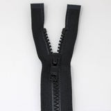 80cm medium weight two way separating activewear zipper in black half zipped