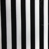 Square swatch striped upholstery fabric (white and black thick stripes)