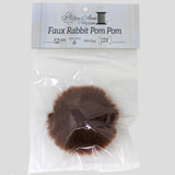 Faux Rabbit (Short Hair) Pom Poms in packaging (red)