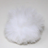 Faux Rabbit (Short Hair) Pom Poms in white (front)