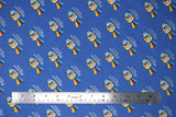Flat swatch Star Wars licensed print fabric in Retro Millennium Falcon