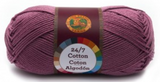 A single ball of Lion Brand 24/7 Cotton in Lilac