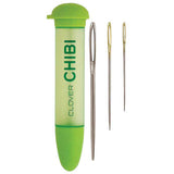 Darning needle set (3 count, assorted sizes) in green tube packaging