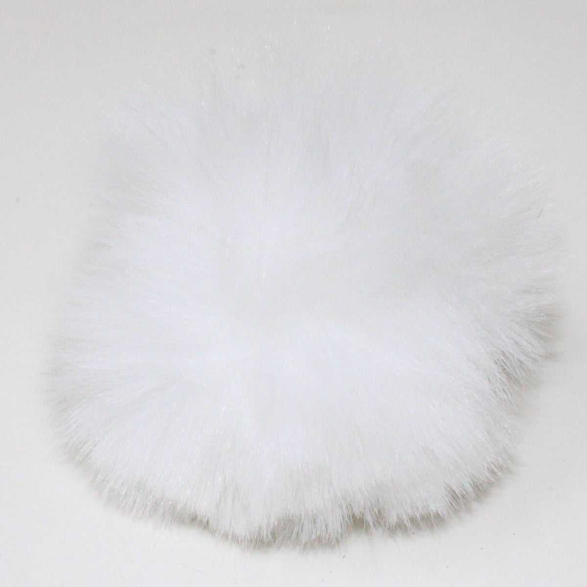 White Faux Rabbit (Short Hair) Pom Pom with Pin - 7cm - Lizzy Ann – Len ...