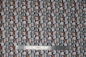 Group swatch assorted penguin themed fabrics in various styles/colours