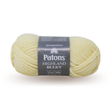 A ball of Patons Highland Bulky yarn in shade Aran (cream)