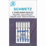 Pack of 5 jeans sewing machine needles (assorted sizes)