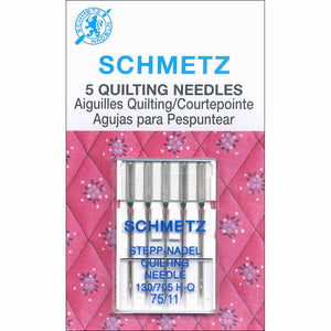 Pack of 5 quilting sewing machine needles in packaging (11/75)