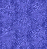 Square swatch marbled look faint leafy print fabric in delphinium (medium purply blue)