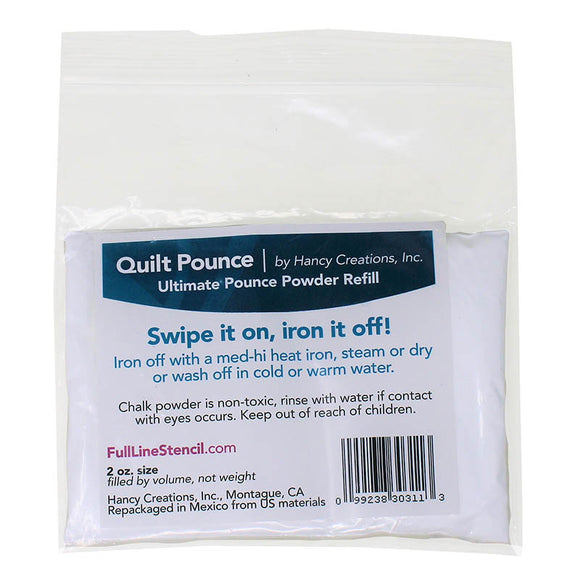 White Quilt Pounce Powder Refill - 2oz in packaging on white background
