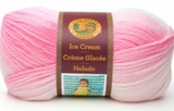 Ball of Lion Brand Ice Cream in colourway Strawberry (light pink fading to white)