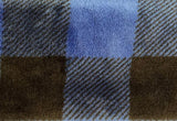 Swatch of blue and black buffalo plaid fleece flannel