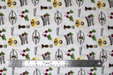 Flat swatch The Office licensed print fabric (Shrute Business)