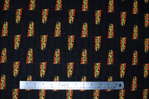 Group swatch assorted Back To The Future themed fabrics in various styles/colours