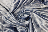 Swirled swatch Chambray fabric (light blue marbled look velvet fabric)