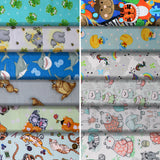 Group swatch assorted flannels with animal themed prints in various styles/colours