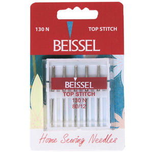 Pack of 5 top stitch sewing needles size 80