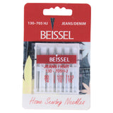 Pack of 5 denim needles in assorted sizes