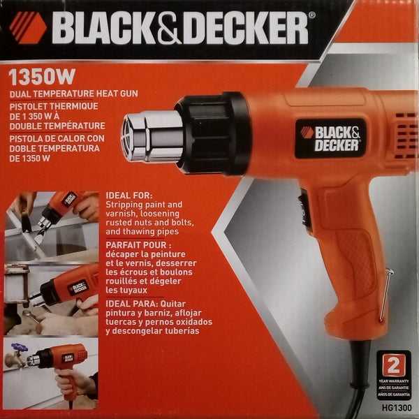 Black & Decker HG1300 Dual Temperature Corded Heat Gun, 120 V, 1350 W 