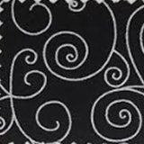 Square swatch marbled look fabric with swirly line pattern allover in white swirls on black shade
