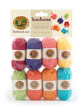 Package of 8 mini yarn balls in collection Brights (red, purple, peach, yellow, green, tangerine, amber, turquoise)