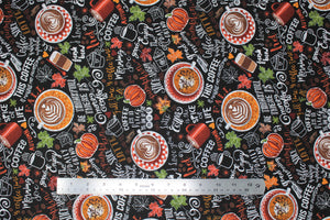 Group swatch rise and grind (coffee themed fabrics) collection in various styles/colours