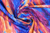 Swirled swatch southwest desert sky fabric (orange, dark pink, dark blue marbled fabric with sky look/texture sunset)
