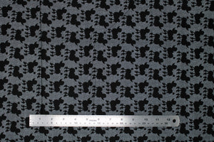 Square swatch Poodles on Textures fabric (grey textured look fabric with black poodle silhouettes allover)
