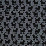 Square swatch Poodles on Textures fabric (grey textured look fabric with black poodle silhouettes allover)