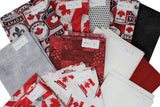Town & Country Quilt DIY Kit contents: multi fabrics Canada themed or red/white/black colourway (Canadian themed red, white, and black quilt)