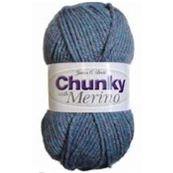 Ball of Chunky with Merino yarn in medium blue shade
