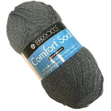 Ball of Berroco Comfort Sock yarn in grey shade