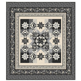 Full swatch completed Twin Quilt DIY (Blackwood Cottage) white/grey/black floral quilt