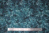 Flat swatch nature themed fabric dark blue/green water with flowing texture (moving water)