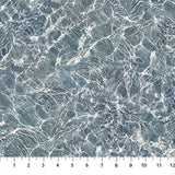 Square swatch autumn themed printed fabric in North Waves (waves in clear water light blue)