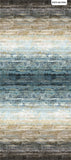 Flat swatch dawn ombre fabric - long rectangular fabric with textured ombre in brown, cream, white, blue