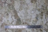 Flat swatch trees fabric - off white/cream marbled look fabric with pale brown tree shape silhouettes and texture