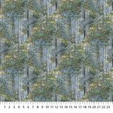 Square swatch Trees fabric (muted tone forest trees allover)