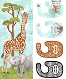 Full panel swatch Bib Panel (36" x 45") (panel to create 4 bibs with zoo animal characters)