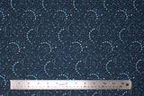 Flat swatch night sky fabric (dark blue fabric with blue and white tossed stars and constellations allover)