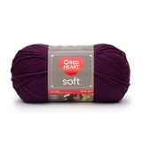 Ball of Red Heart soft yarn in grape