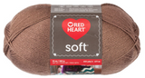 Ball of Red Heart soft yarn in cocoa (light brown/taupe)