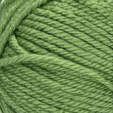 Red Heart soft yarn swatch in shade guacamole (pale medium green)
