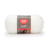 Ball of Red Heart soft yarn in white