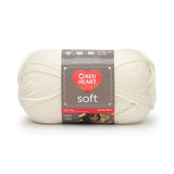 Ball of Red Heart soft yarn in off white