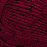 Red Heart soft yarn swatch in shade wine (burgundy)