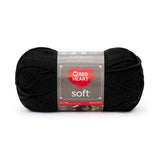 Ball of Red Heart soft yarn in black