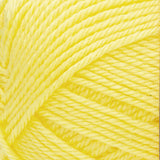 Red Heart soft yarn swatch in shade lemon (light yellow)